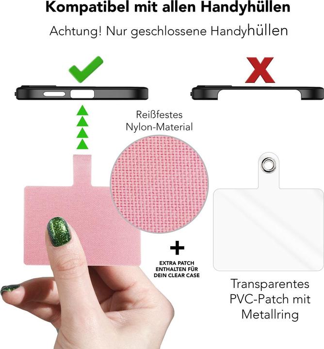 Actual product image Nalia Universal mobile phone necklace with pad