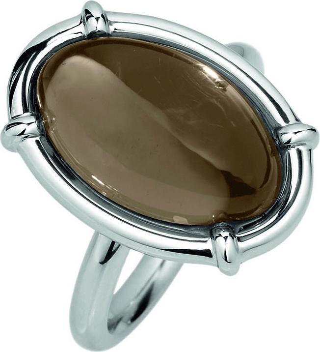 Xen Ring mit 16x10 mm Rauchquarz Cabochon