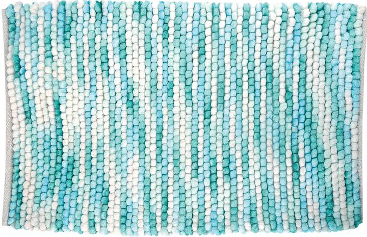 Produktbild spirella Kito Badematte Blau/Weiss Bleu/Blanc - 75% Polyester Mikrofaser/25% Baumwolle (50 x 80 cm)