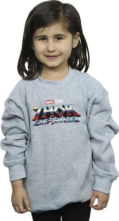 Actual product image Girls Thor Love And Thunder Logo Sweatshirt (104)