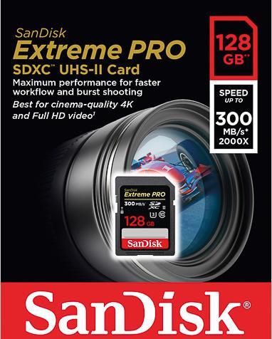 Produktbild SanDisk Extreme Pro SDXC UHS-II (128 GB, SDXC, U3, UHS-II)