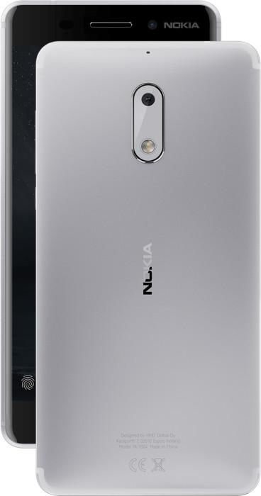 Actual product image Nokia 6 (32 GB, Silver, 5.50", Hybrid Dual SIM, 16 Mpx, 4G)