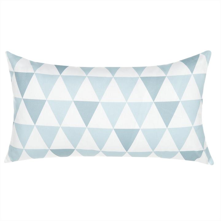Actual product image Beliani Garden Cushion Triangles Blue-White 40 x 70 cm Set of 2 TRIFOS (40 x 70 cm)