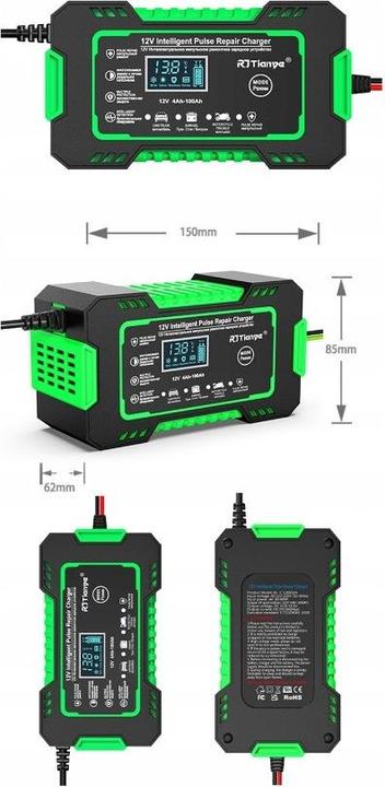 Produktbild RJ Tianye Prostownik akumulatorowy RJ-C 120501A 12V 6A (12V, 6 A)