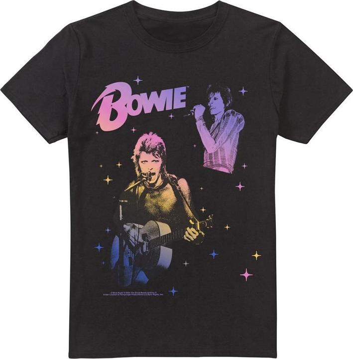 Actual product image David Bowie Mens Rainbow Gradient T-Shirt (L)