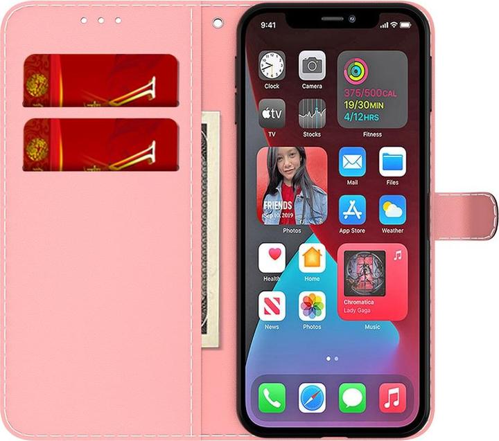 Image du produit Art iPhone 13 Pro Livre Etui avec porte-carte Pink Purple (Apple iPhone 13 Pro)