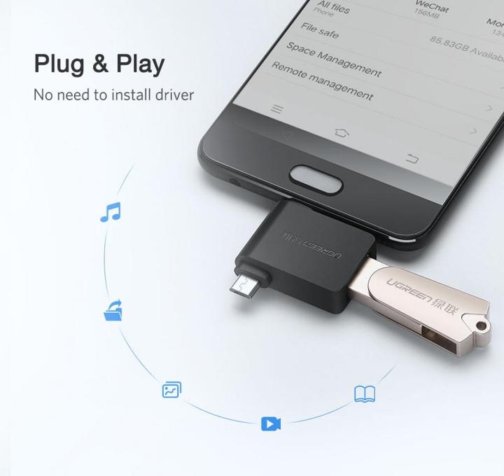 Immagine prodotto Ugreen Adattatore micro USB + USB-C a USB-A 3.0 (USB tipo C, USB-A)