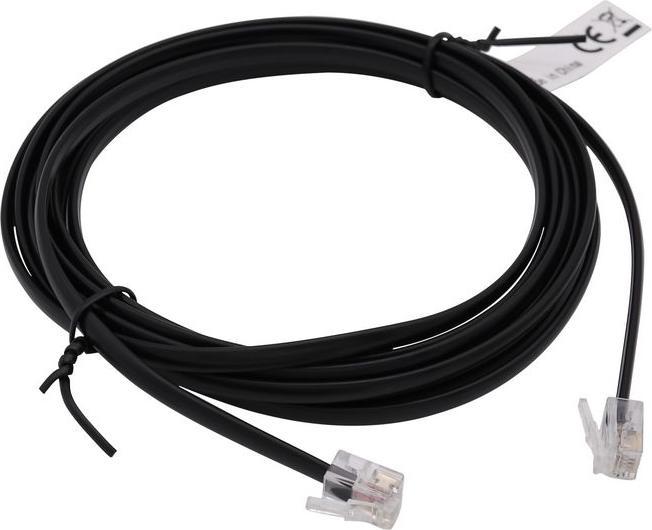 Produktbild RND Electronics Telefonkabel / Modularkabel, RJ12-Stecker - RJ12-Stecker, Flach, 1m, Schwarz