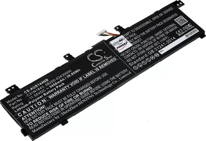 Actual product image AccuCell Battery suitable for Laptop Asus VivoBook S15 S532FA-BN139T, Type C31N1843 - 11,55V - 3450 mAh (3450 mAh)