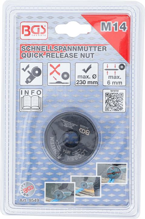 Produktbild BGS Schnellspannmutter für Winkelschleifer M14