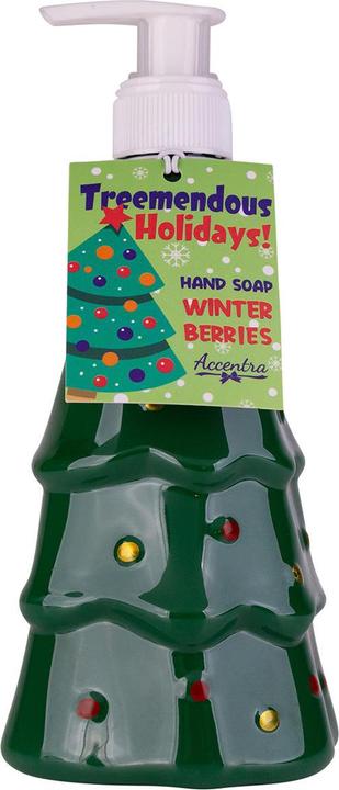 Accentra Seifenspender mit Flüssigseife XMAS TREE in Weihnachtsbaum Design, Duft: Winter Berries (Flüssigseife, 300 ml)