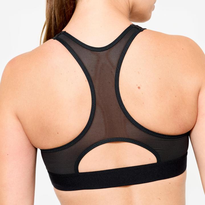 Image du produit Decathlon Brassière dos nageur avec coques maintien modéré Femme, Léopard gris et noir (S)