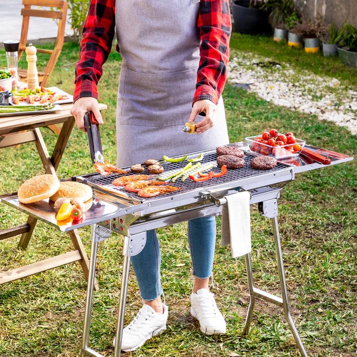 Actual product image InnovaGoods Portable charcoal barbecue - collapsible - stainless steel