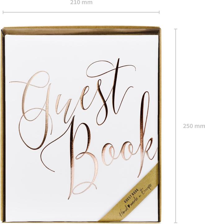 Image du produit Partydeco Livre d'or Guest Book 20 x 24.5 cm, Blanc/or rose (20 x 24.5 cm)