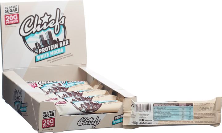 Image du produit Chiefs Protein Bar (Chocolat blanc, 12 pcs, 660 g)