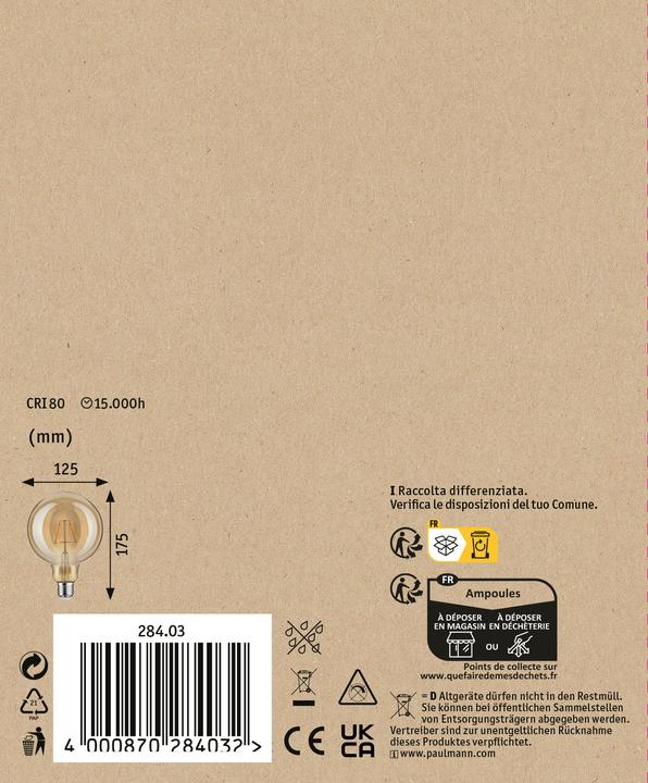 Actual product image Paulmann Globe Vintage (E27, 6.50 W, 420 lm, 1 x)