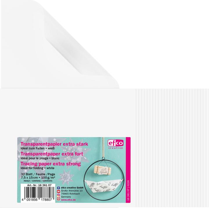 Produktbild Efco Transparentpapier zum Falten "Extra stark" (100 g/m², 32 x)