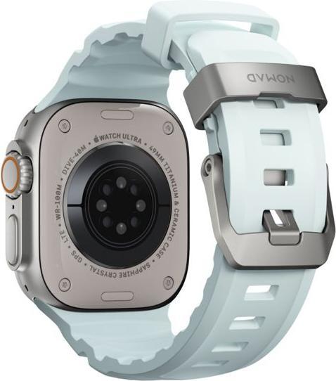 Actual product image Nomad Rocky Point Band 46/49mm Icy Blue Glow Connector Natural (Compression moulded fluororubber (FKM))
