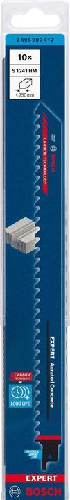 Actual product image Bosch Professional Zubehör EXPERT 'Aerated Concrete' S 1241 HM reciprocating saw blade, 10 pieces