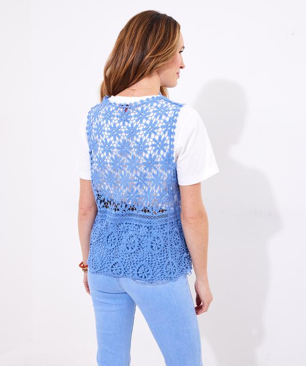 Actual product image Joe Browns Open Knit Crochet Waistcoat (L)