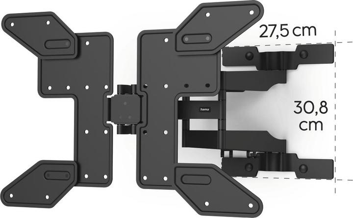 Immagine prodotto Hama Supporto a parete per TV, OLED, piatto, girevole, estensibile, 229cm (90") fino a 50kg (Muro, 90", 50 kg)
