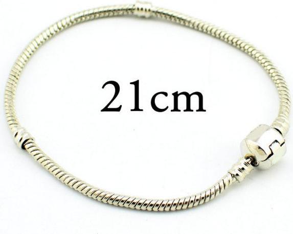 Produktbild Hermex Armband versilbert für Beads / Charms - 21cm Silbrig (21 cm, Metallegierung)