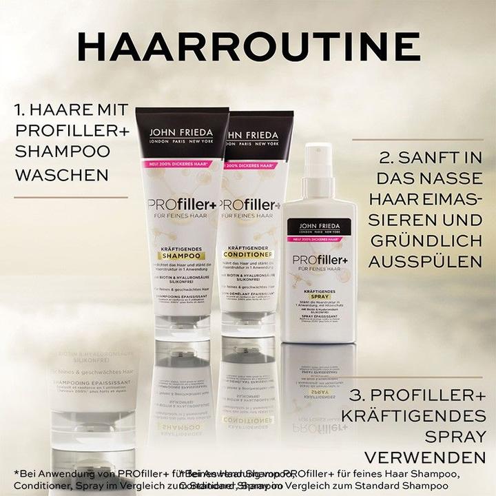Valeurs nutritives et ingrédients John Frieda Shampooing ProFiller+ 75ml (75 ml, Shampoing liquide)