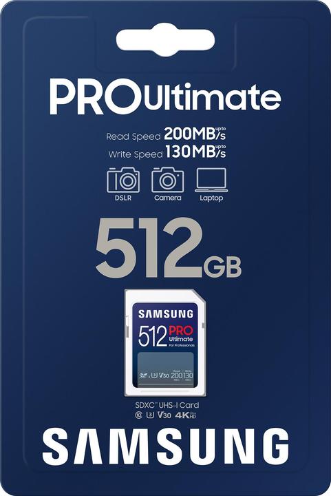 Actual product image Samsung PRO Ultimate (512 GB, SDXC, U3, UHS-I)