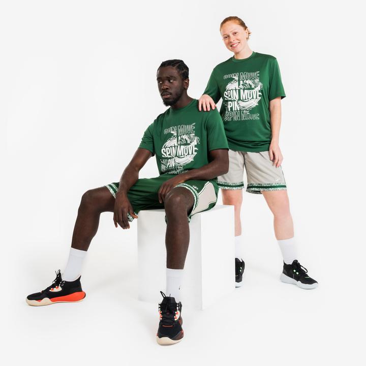 Image du produit Kipsta Short de Basketball reversible Adulte - SHR-500 Beige Vert (XXL)
