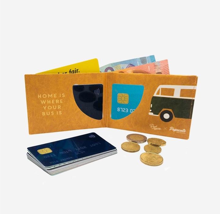 Actual product image Paprcuts RFID wallet Vanlife | Roadtyping Koop
