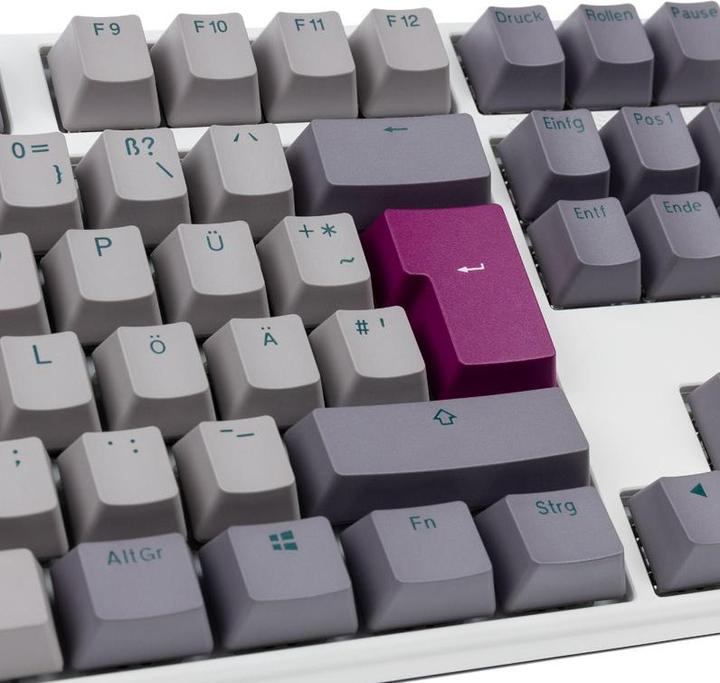 Actual product image Ducky One 3 Mist Grey TKL Gaming Keyboard, RGB LED - MX-Blue (DE, Cable)