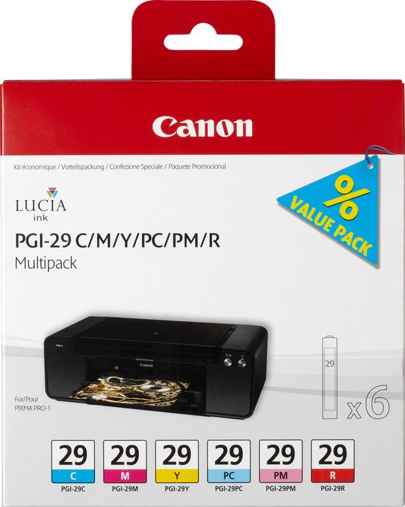 Actual product image Canon Pgi-29 (M, C, PC, PM, R, Y)