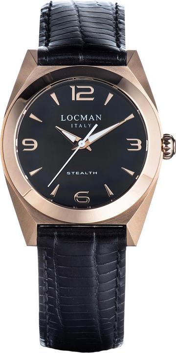 Produktbild Locman Italy Damenuhr Stealth Lady schwarz/rosé PVD Ref. 0804 (Uhr mit Schmuckstein)