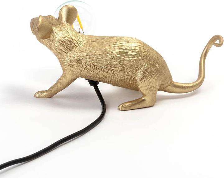 Produktbild Seletti Mouse Lamp Lop Lying Down Tischleuchte Gold (90 lm, E14)