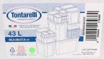 Tontarelli Contenitore da 43 litri con coperchio combinato (59 x 39 x 28 cm, 43 l)