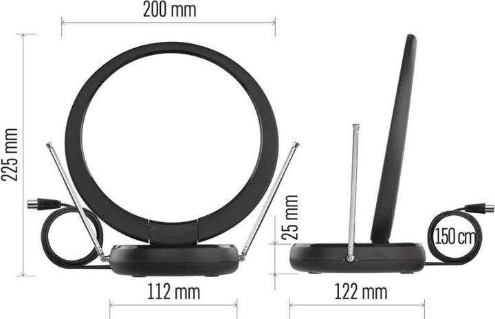 Actual product image Emos Indoor antenna CITY RING-C500, DVB-T2, DAB, LTE/4G/5G Filter (Indoor antenna, DVB-T / -T2)