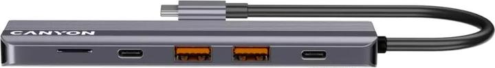 Produktbild Canyon USB-6-in1 HUB USB-C > HDMI/2xUSB-A/SD/1xUSB-C 100W retail (USB-C, 6 Ports)