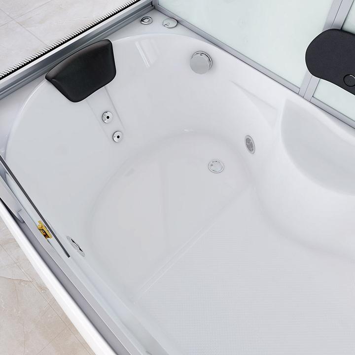 Actual product image Home Deluxe Steam shower with whirlpool function and LED lighting YARU WHITE - 170x90x220 cm