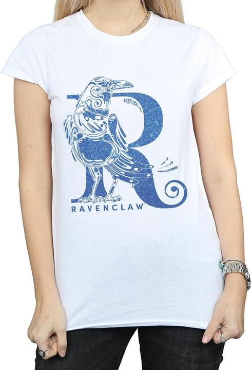 Actual product image Womens/Ladies Ravenclaw Glitter Cotton T-Shirt (XXL)