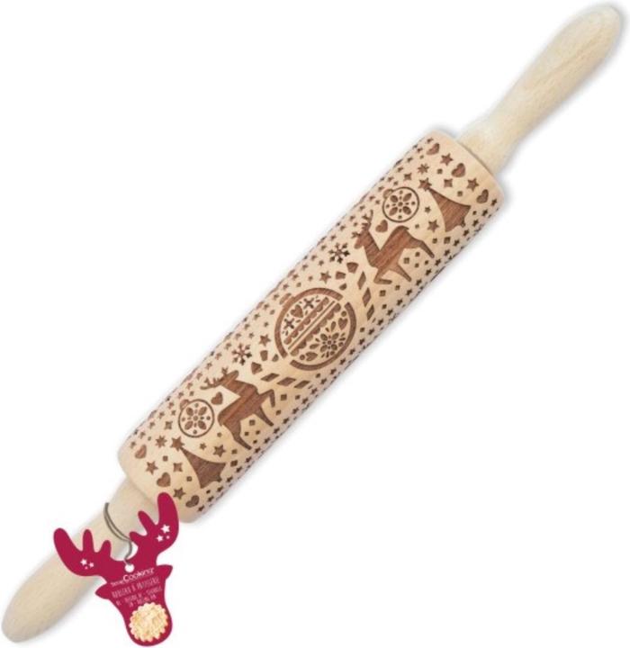 Actual product image ScrapCooking Dough roller with embossing "Xmas" 39cm