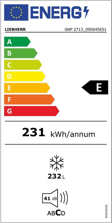 Energy Label Liebherr Gnp 2713 (Stand-alone, 232 l)