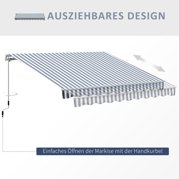 Produktbild Outsunny Gartenmarkise mit Faltarm (2.95 m)