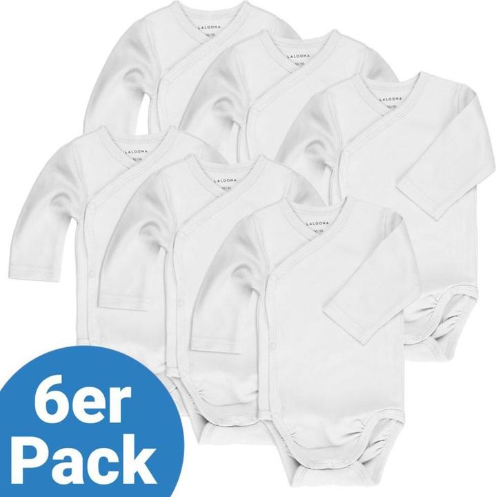 La Loona LaLoona Baby-Bodys & Wickelbodys Wickelbody Langarm 6er Pack - Weiss -