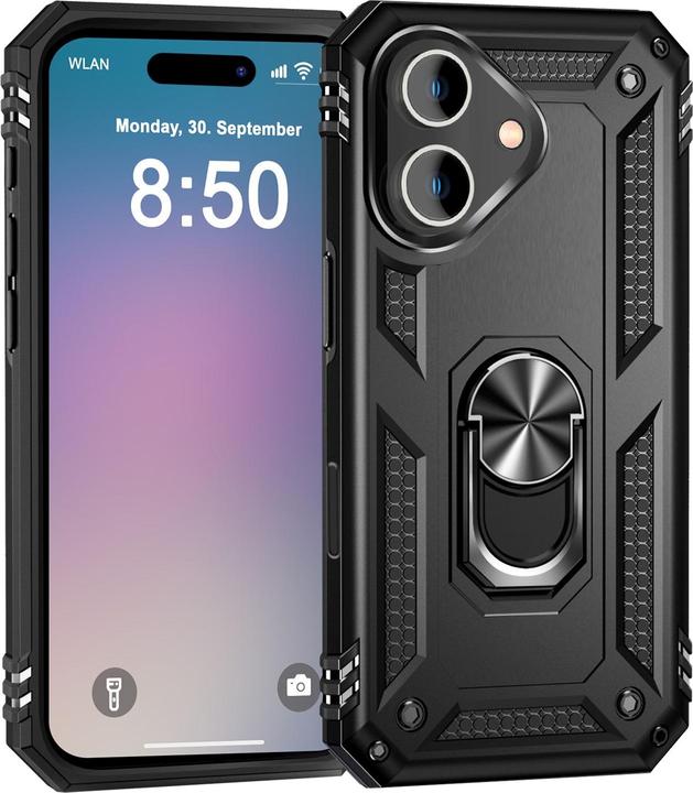 Actual product image Nalia Shockproof Military Style Ring Cover (Apple iPhone 16 Plus)