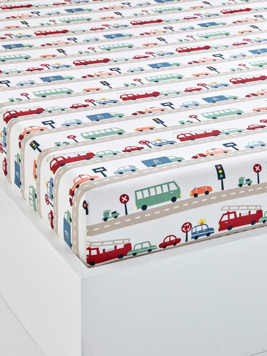 multi-coloured print, White