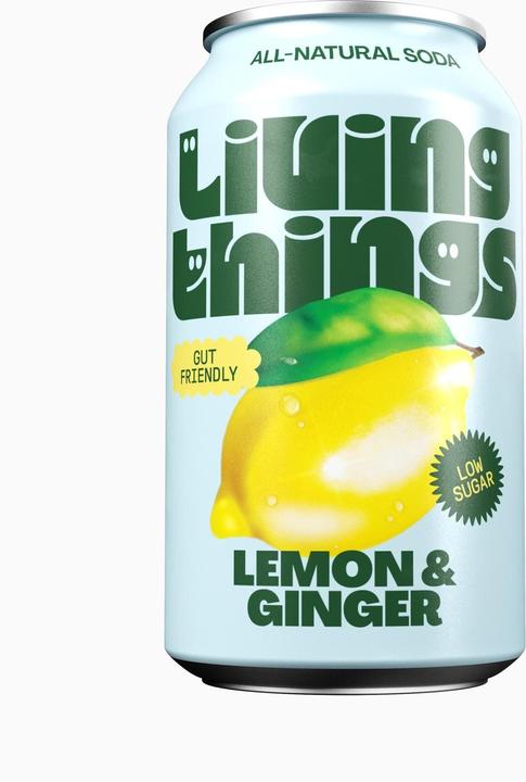 Actual product image Living Things Soft-Drinks Lemon & Ginger 12 x 0.33 l (12 x 33 cl)
