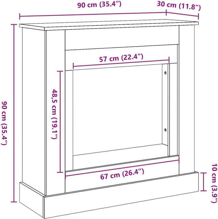 Actual product image VidaXL Luzia (90 x 30 x 90 cm)
