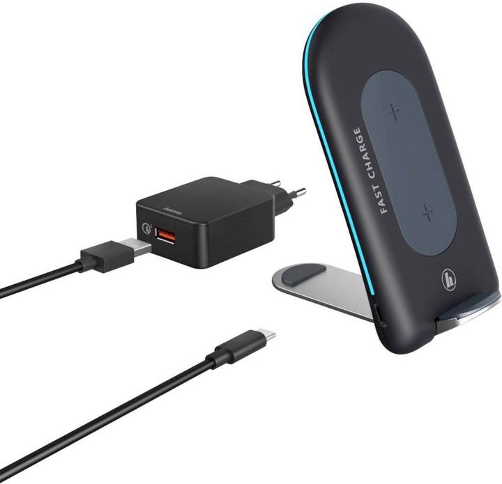 Actual product image Hama Induction Charger Wireless Set "QI FC15S", Anthracite (15 W)