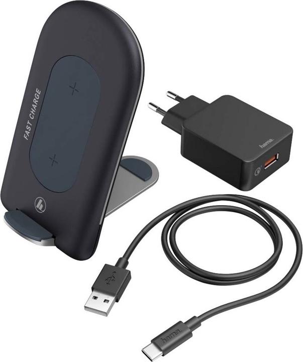 Actual product image Hama Induction Charger Wireless Set "QI FC15S", Anthracite (15 W)