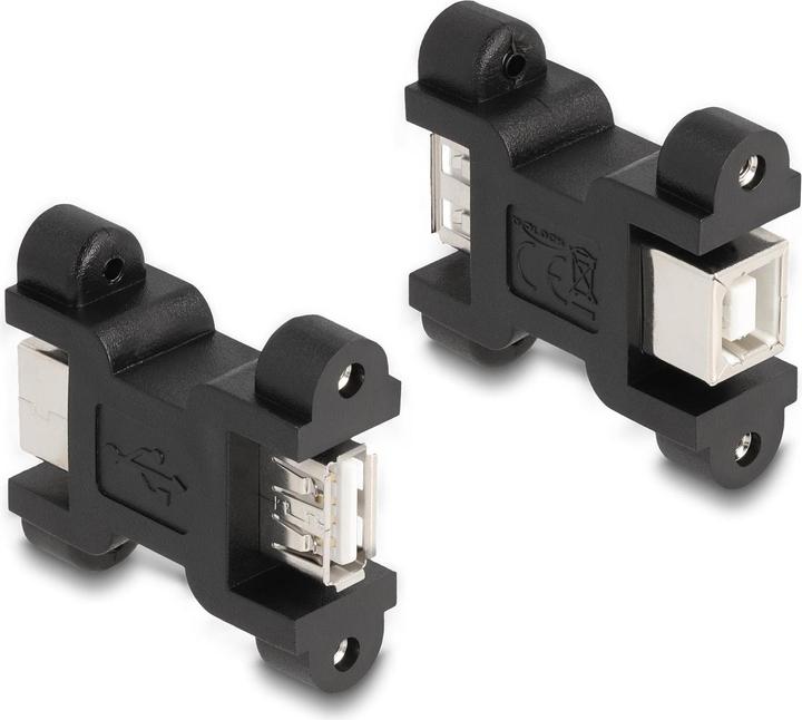 Produktbild Delock USB 2.0 Adapter Typ-A Buchse zu Typ-B Buchse mit Schraubanschluss (USB, USB-A, 4 cm)